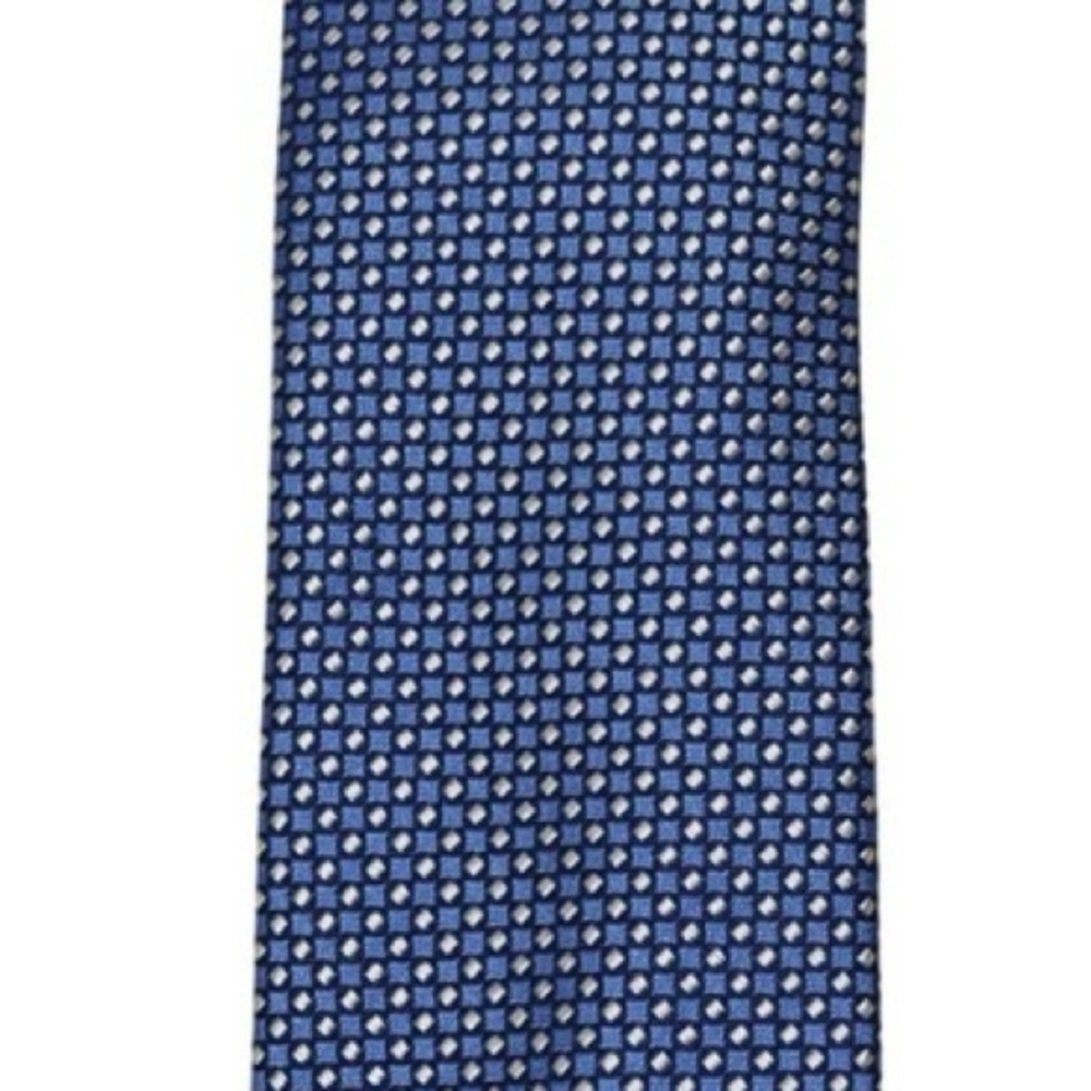 Tommy Hilfiger 58% Silk Blue Geometric Micro-Pattern Tie